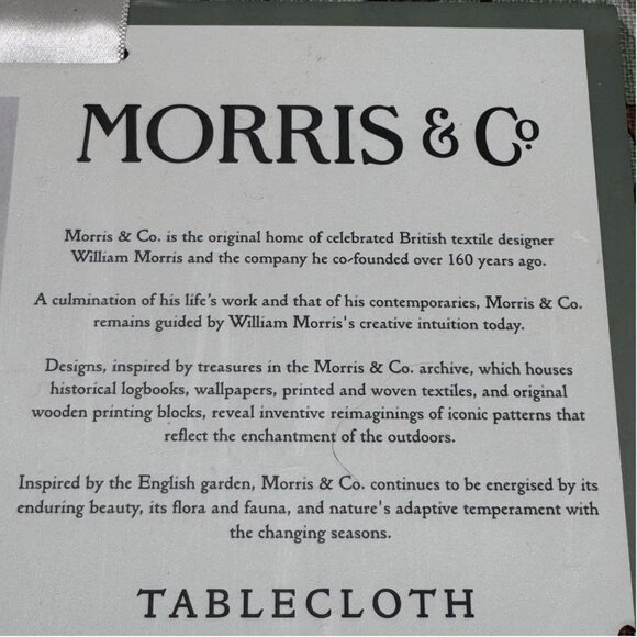 MORRIS & Co Seasons By May Green Floral Bird 60x144 Tablecloth Thanksgiving Fall - Picture 8 of 9